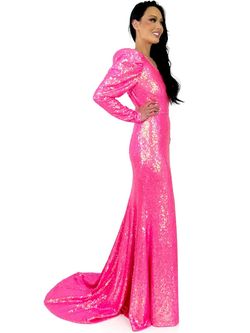 Style 8247 Marc Defang Pink Size 4 Black Tie Floor Length Side slit Dress on Queenly