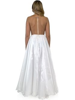 Style 8309 Marc Defang White Size 6 Floor Length Tall Height A-line Dress on Queenly