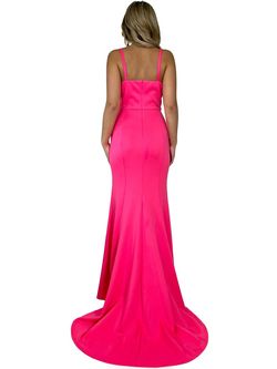 Style 8341 Marc Defang Pink Size 4 Black Tie Floor Length Side slit Dress on Queenly