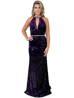 Style 8319 Marc Defang Purple Size 5 Tall Height Straight Dress on Queenly