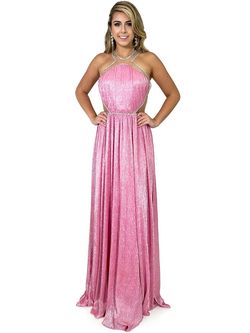 Style 8290 Marc Defang Pink Size 4 Floor Length Prom Pageant Straight Dress on Queenly