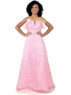 Style 8301 Marc Defang Pink Size 4 Corset Prom Tall Height A-line Dress on Queenly