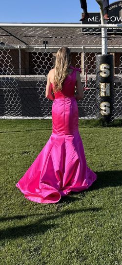 Sherri Hill Pink Size 2 Floor Length Jersey One Shoulder Mermaid Dress on Queenly
