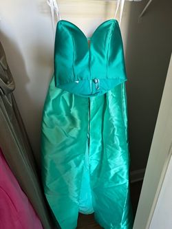 Rachel Allan Multicolor Size 8 70 Off Strapless Teal Ball gown on Queenly