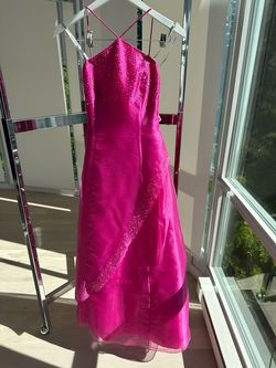Morgan and Co Pink Size 4 Military High Neck Floor Length Jersey Quinceanera A-line Dress on Queenly