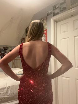 Style 55120 Sherri Hill Red Size 6 Free Shipping Cocktail Dress on Queenly