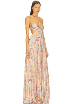A.L.C. Multicolor Size 4 Plunge Floor Length Sunday Best A-line Dress on Queenly