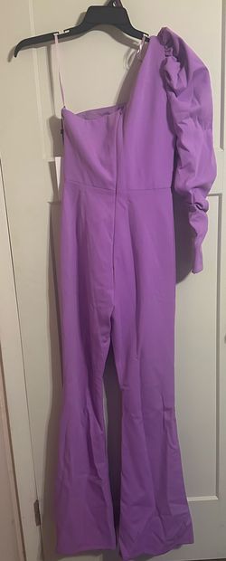 Ashley Lauren Purple Size 8 Floor Length Custom Jumpsuit Dress on Queenly