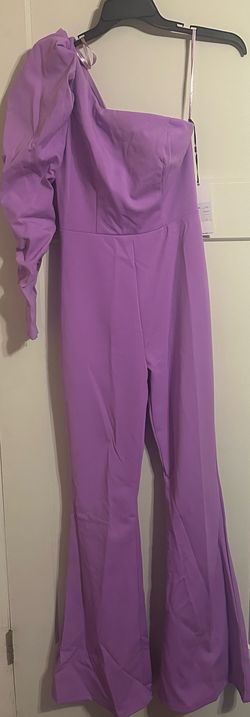 Ashley Lauren Purple Size 8 Floor Length Custom Jumpsuit Dress on Queenly