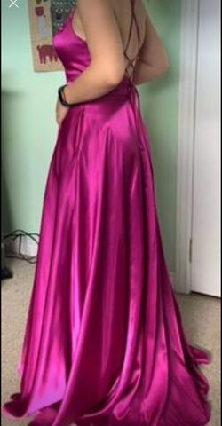 David's Bridal Pink Size 6 Floor Length Side slit Dress on Queenly