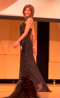 Sherri Hill Black Size 0 Floor Length Jersey A-line Dress on Queenly