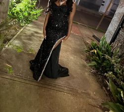 Alyce Paris Black Size 8 Prom Floor Length Side slit Dress on Queenly