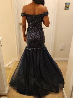 J. Michaels  Blue Size 4 Prom Pageant Mermaid Dress on Queenly