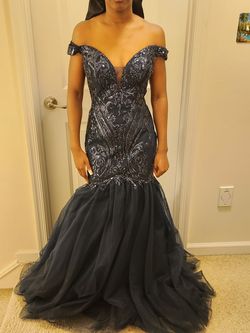 J. Michaels  Blue Size 4 Prom Pageant Mermaid Dress on Queenly