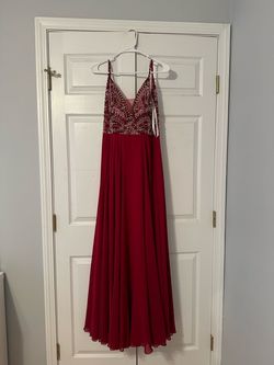 Jovani Red Size 8 Floor Length Tall Height A-line Dress on Queenly