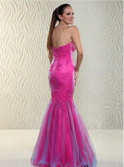 Xcite Pink Size 8 Sweetheart Lace Floor Length Mermaid Dress on Queenly
