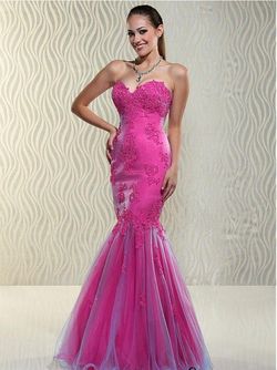 Xcite Pink Size 8 Sweetheart Tulle Strapless Military Mermaid Dress on Queenly