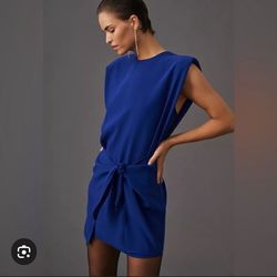 amanda uprichard Blue Size 0 Pageant Nightclub High Neck Cocktail Dress on Queenly
