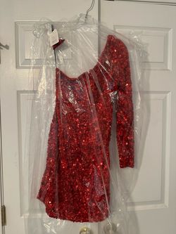 Style 54469 Sherri Hill Red Size 2 Homecoming Pageant Cocktail Dress on Queenly