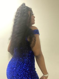 Fashion Nova Blue Size 16 Plus Size Prom Mermaid Dress on Queenly
