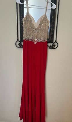 Camille La Vie Red Size 00 Jersey Prom Mermaid Dress on Queenly
