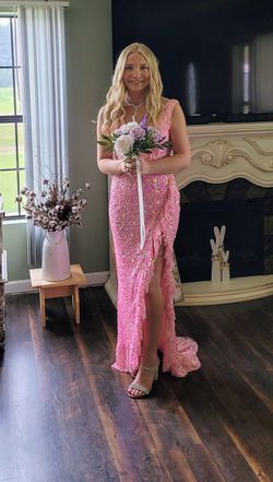 Primavera Pink Size 6 Prom Floor Length Black Tie Straight Dress on Queenly