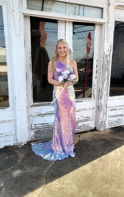 Portia and Scarlett Purple Size 6 Floor Length Prom Straight Dress on Queenly
