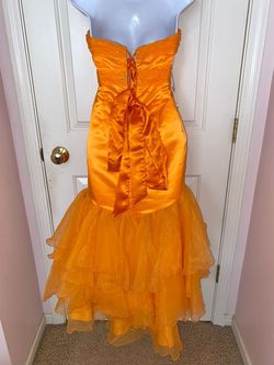 Style P3726 Marys Import Bridals Orange Size 2 Jersey Short Height Military P3726 Mermaid Dress on Queenly