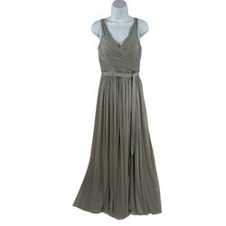 Style #33892548 Anthropologie BHLDN Hitherto Gray Size 4 Prom Sorority Plunge A-line Dress on Queenly