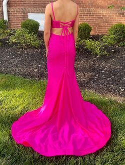 Style 54272 Sherri Hill Pink Size 00 Square Prom Square Neck Jersey A-line Dress on Queenly