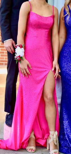 Style 54272 Sherri Hill Pink Size 00 Prom Square Neck Floor Length A-line Dress on Queenly