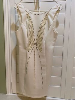 Trixxi White Size 8 Mini Bachelorette Prom Cocktail Dress on Queenly