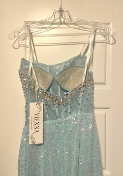 Vienna Blue Size 00 Prom Free Shipping Side slit Dress on Queenly