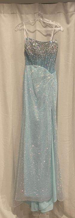Vienna Blue Size 00 Jersey Strapless Side slit Dress on Queenly
