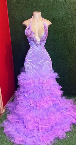 Purple Size 8 Mermaid Dress on Queenly
