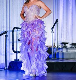 Sherri Hill Purple Size 8 A-line Dress on Queenly