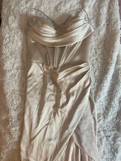 Sherri Hill Nude Size 8 Side Slit 50 Off Straight Dress on Queenly