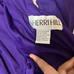 Style BHP12 Sherri Hill Purple Size 2 Black Tie Bhp12 Floor Length Straight Dress on Queenly