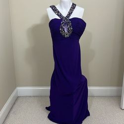 Style BHP12 Sherri Hill Purple Size 2 Black Tie Bhp12 Military Straight Dress on Queenly