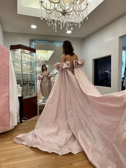 Sherri Hill Pink Size 0 Jersey Cape Medium Height A-line Dress on Queenly