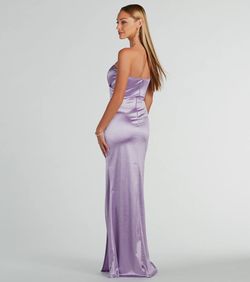 Style 05002-8193 Windsor Purple Size 8 Mermaid Jersey Floor Length Side slit Dress on Queenly