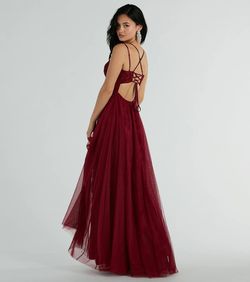 Style 05002-8011 Windsor Red Size 6 Tall Height Bridesmaid Straight Dress on Queenly