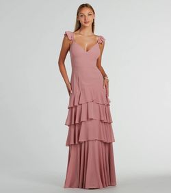 Style 05002-8265 Windsor Pink Size 8 Spaghetti Strap Tall Height Prom Wedding Guest Straight Dress on Queenly