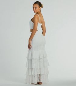 Style 05101-3286 Windsor White Size 12 Engagement Plus Size Lace Tall Height Straight Dress on Queenly