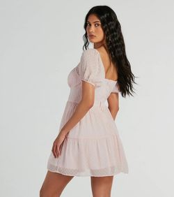 Style 05101-2999 Windsor Pink Size 4 Flare Graduation Tulle Cocktail Dress on Queenly
