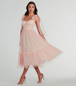Style 05001-2043 Windsor Pink Size 0 Bridesmaid Tulle Cocktail Dress on Queenly
