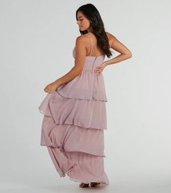 Style 05002-8137 Windsor Pink Size 0 Wedding Guest A-line Ruffles Spaghetti Strap Straight Dress on Queenly