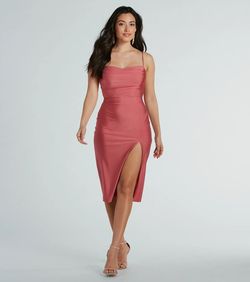 Style 05101-3146 Windsor Pink Size 0 Wedding Guest A-line Side slit Dress on Queenly
