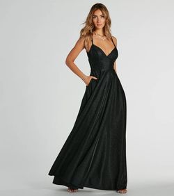 Style 05002-8022 Windsor Black Size 4 Jersey Prom 05002-8022 Straight Dress on Queenly