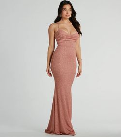 Style 05002-7978 Windsor Pink Size 0 Prom Sweet Sixteen Wedding Guest Mermaid Dress on Queenly